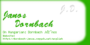 janos dornbach business card